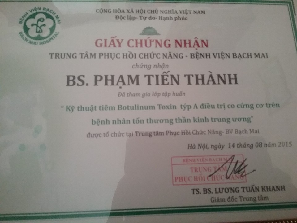 Bệnh viện Phục hồi chức năng Hải Phòng đã tổ chức tiếp nhận chuyển giao kỹ thuật tiêm Botulinum Toxin týp A điều trị co cứng